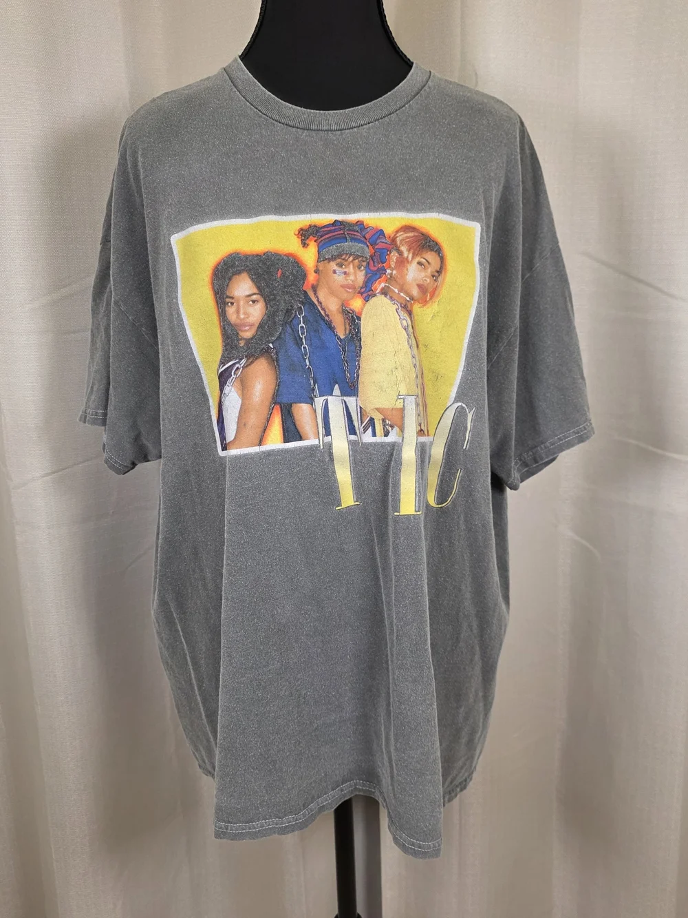 TLC Gray Graphic Tee with White Print